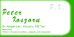 peter koszoru business card